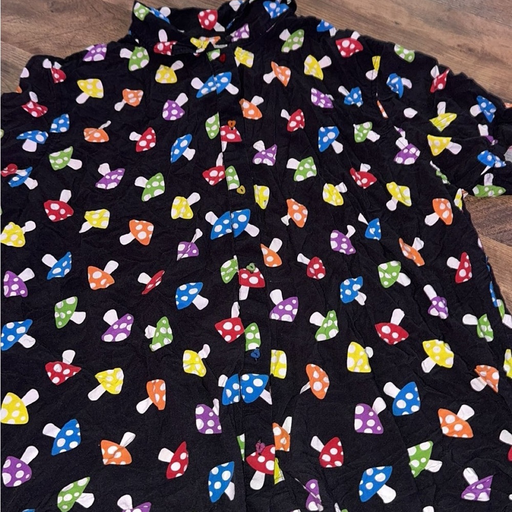 Colorful Mushroom Print Shirt